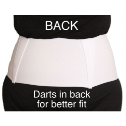 The hysterectomy binder has darts in the back for a better fit, to keep your binder from rolling up